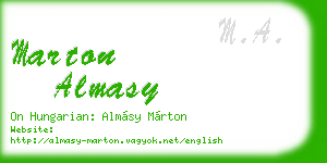 marton almasy business card